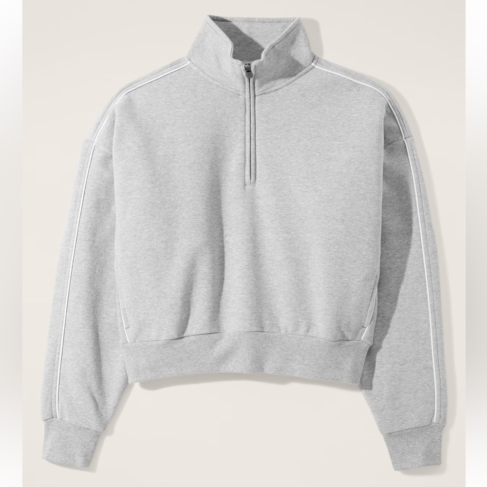 NWT Athleta Forever Fleece 1/2 Zip Crop with Piping